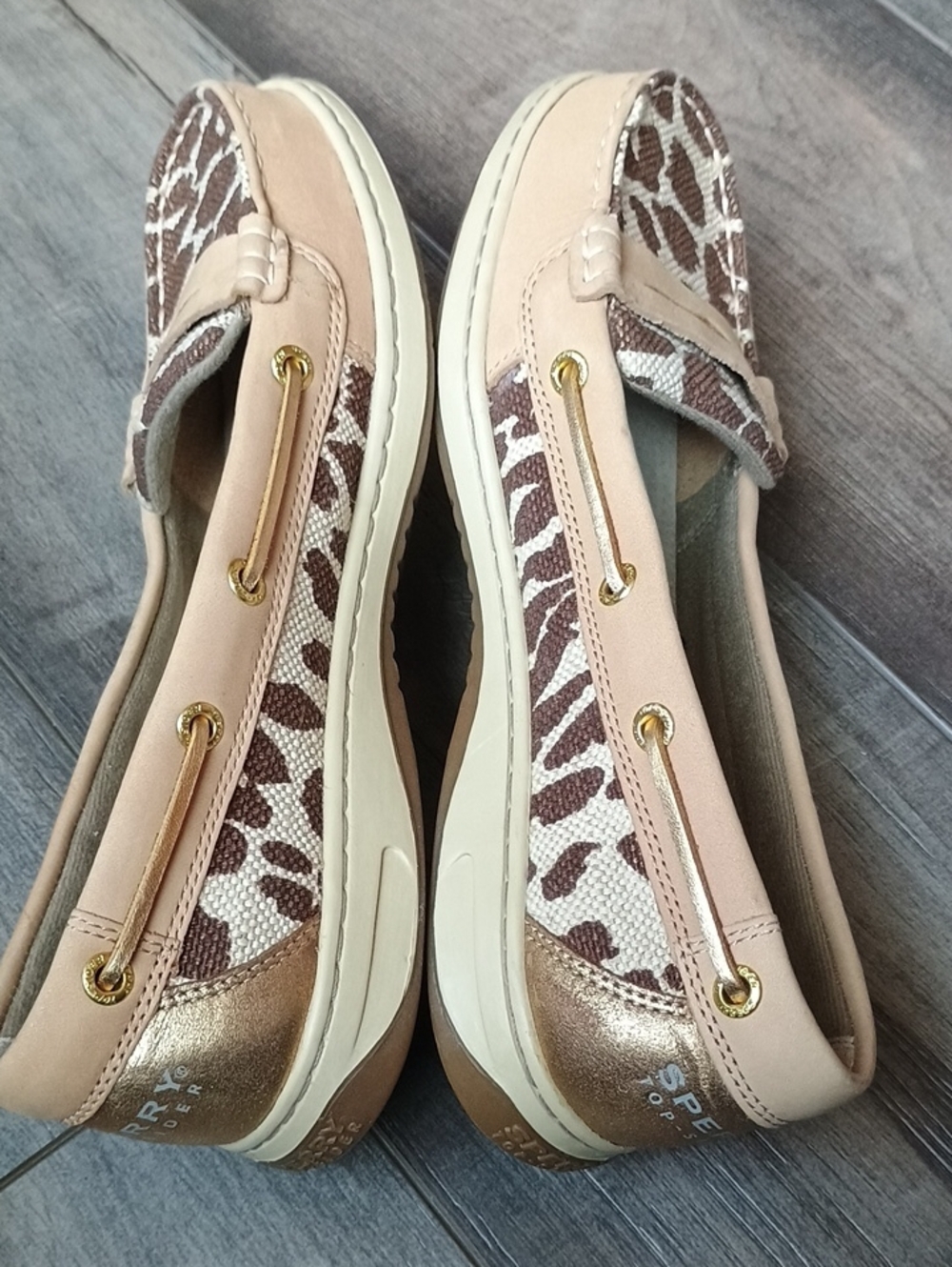 Sperry Beige and Brown Leopard-Print Slip-On Loafers - Picture 4 of 8